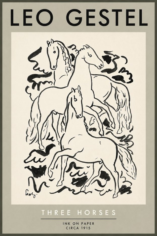 Leo Gestel Three Horses No5 - Plakat