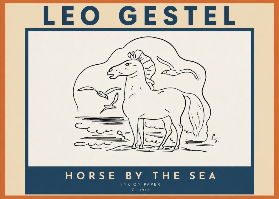 Leo Gestel Horse by the Sea No3 - Plakat