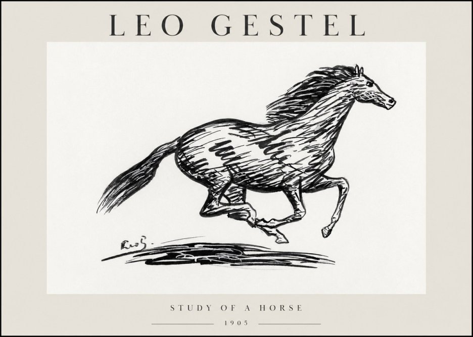 Leo Gestel Study of a Horse No1 - Plakat