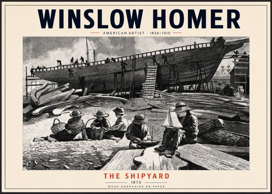 Winslow Homer The Shipyard No2 - Plakat