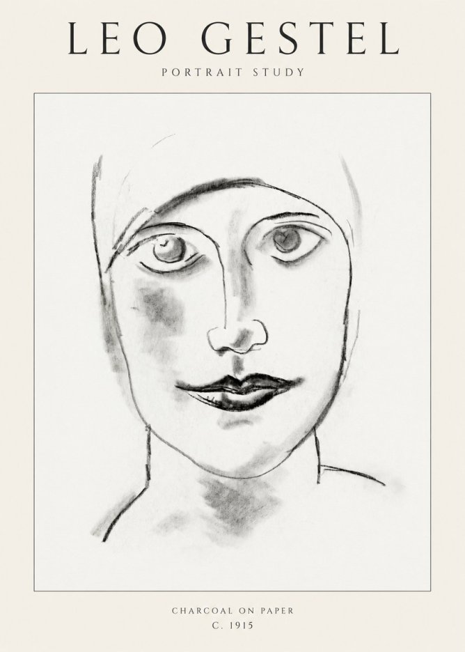Leo Gestel Portrait Study I No1 - Plakat