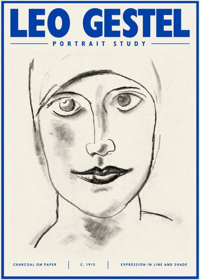 Leo Gestel Portrait Study I No6 - Plakat