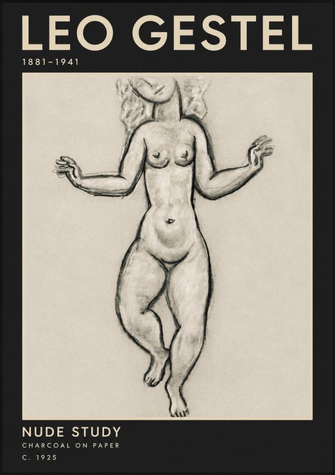 Leo Gestel Nude Study No3 - Plakat