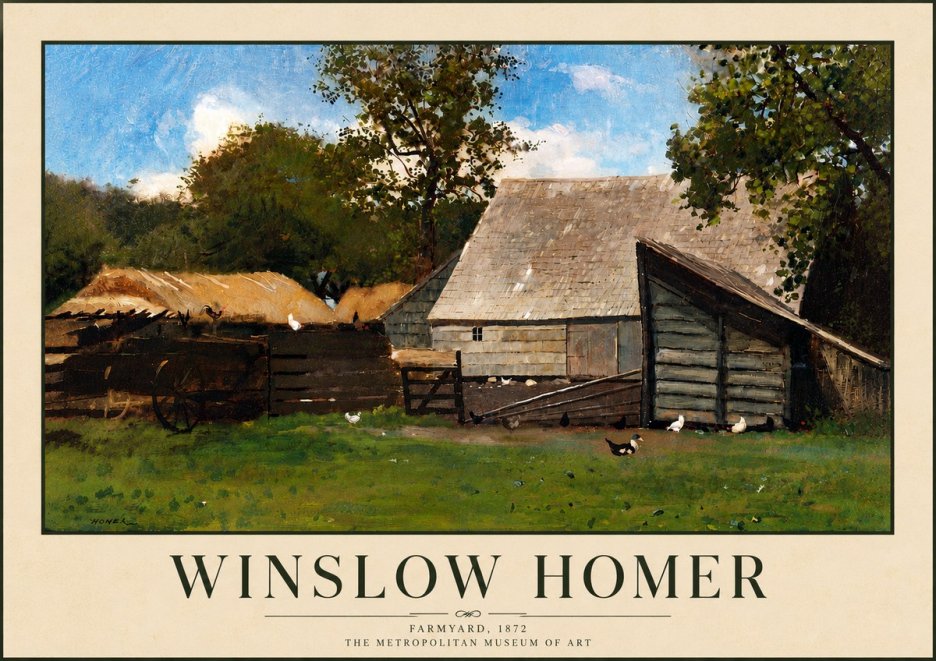 Winslow Homer Farmyard, 1872 No6 - Plakat