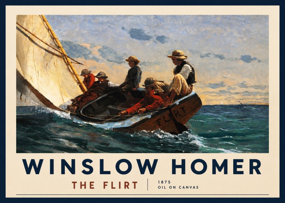 Winslow Homer The Flirt No3 - Plakat