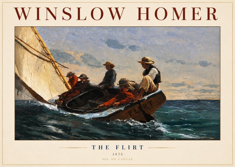 Winslow Homer The Flirt No5 - Plakat