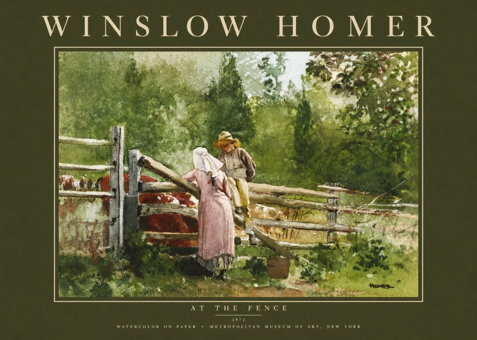 Winslow Homer At the Fence No4 - Plakat