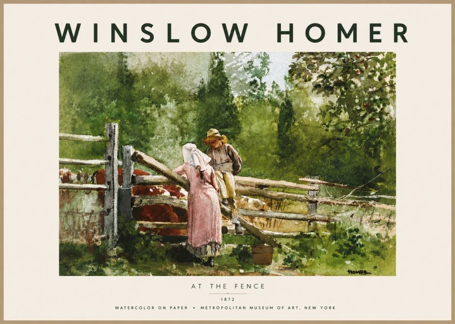 Winslow Homer At the Fence No5 - Plakat
