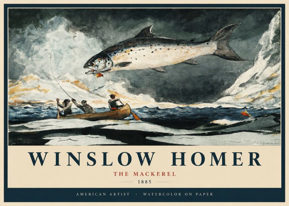 Winslow Homer The Mackerel No2 - Plakat