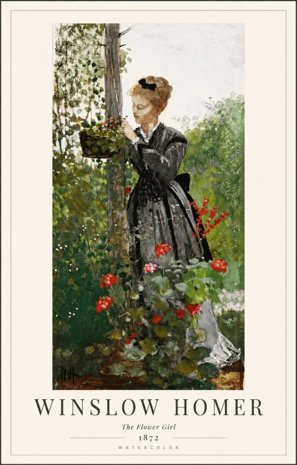 Winslow Homer The Flower Girl No4 - Plakat