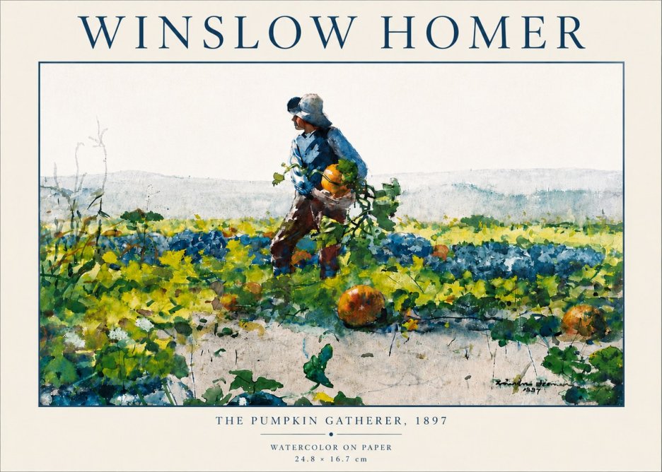 Winslow Homer The Pumpkin Gatherer, 1897 No5 - Plakat