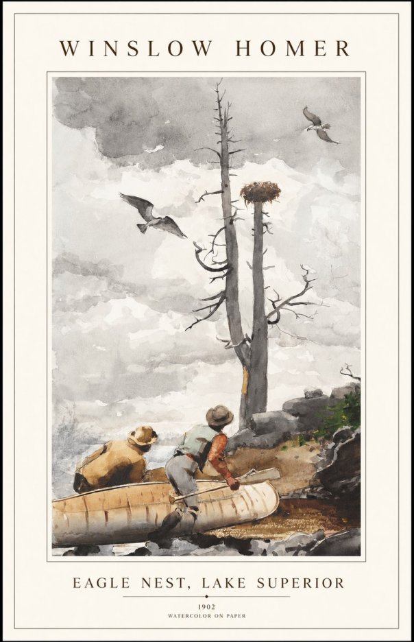 Winslow Homer Eagle Nest, Lake Superior No1 - Plakat