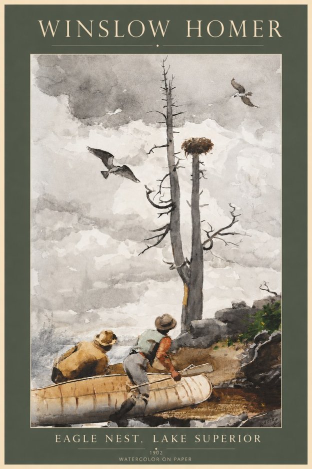 Winslow Homer Eagle Nest, Lake Superior No3 - Plakat