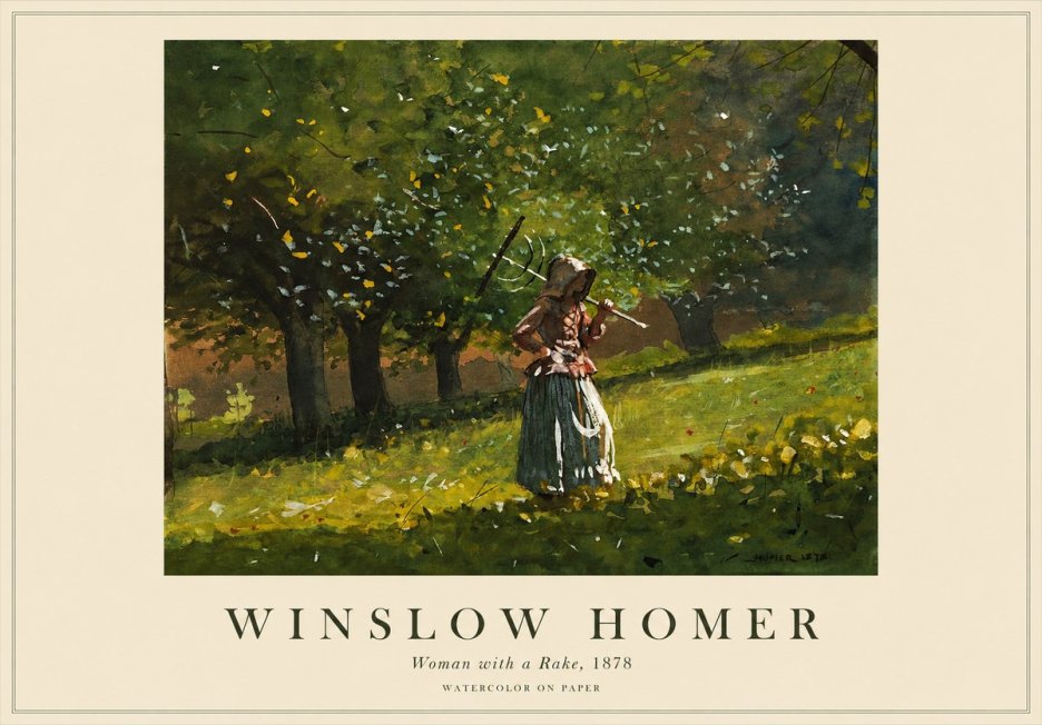 Winslow Homer Woman with a Rake, 1878 No1 - Plakat