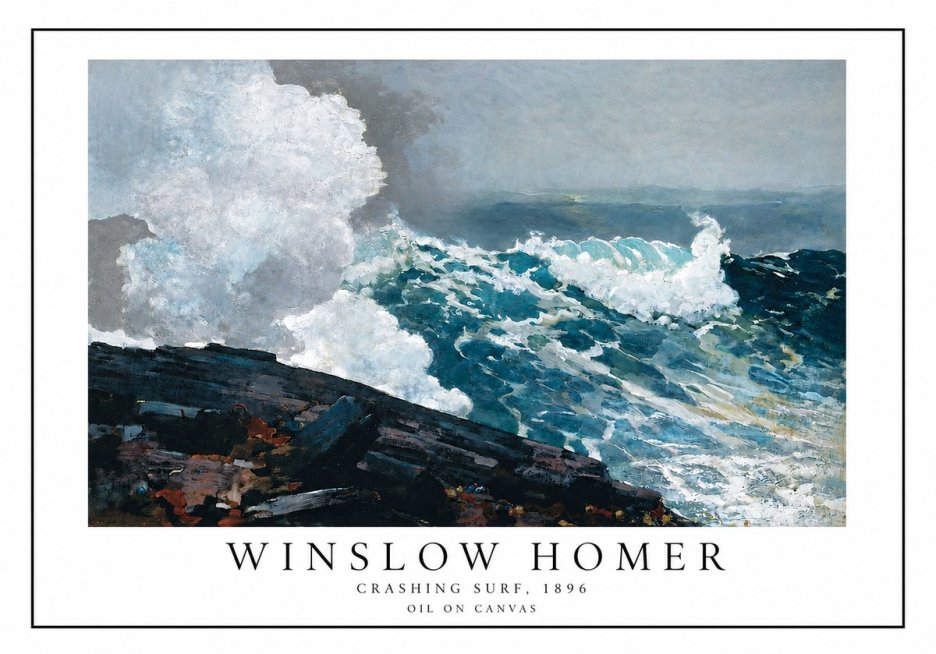 Winslow Homer Crashing Surf, 1896 No3 - Plakat