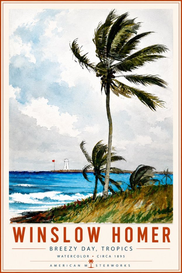 Winslow Homer Breezy Day, Tropics No6 - Plakat