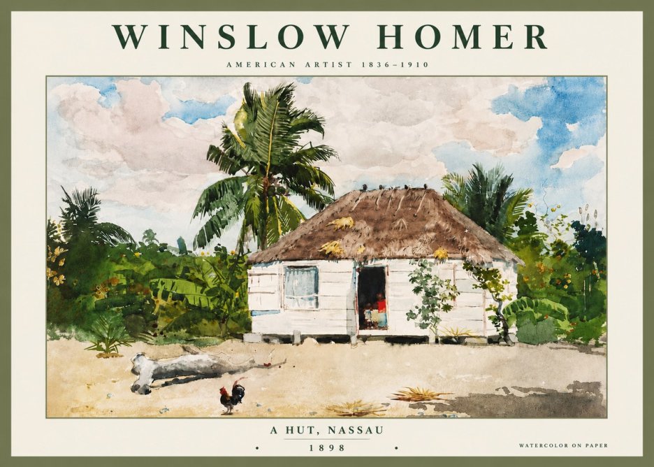 Winslow Homer A Hut, Nassau No4 - Plakat