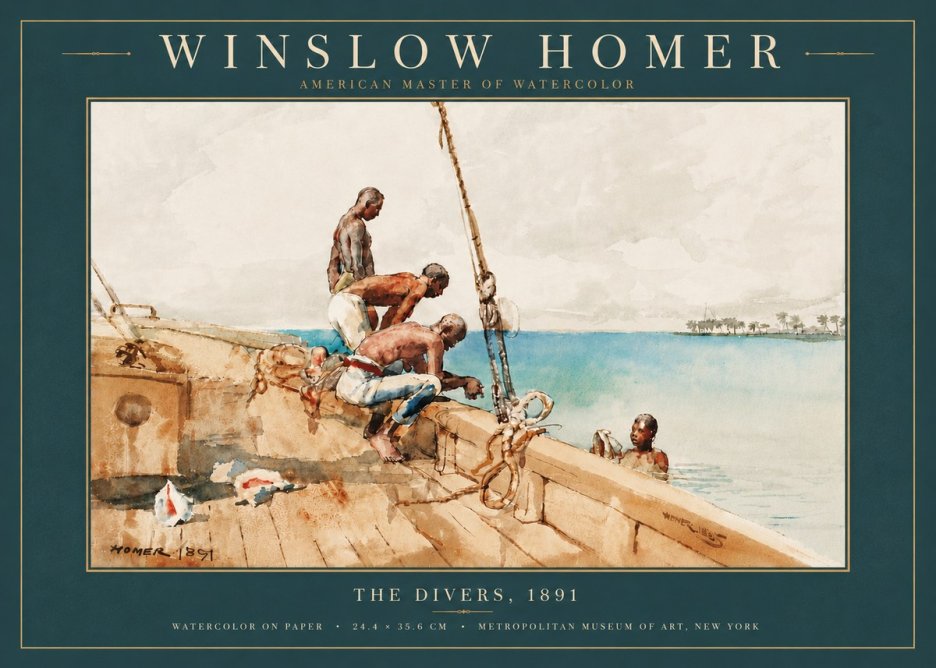 Winslow Homer The Divers (1891) No5 - Plakat
