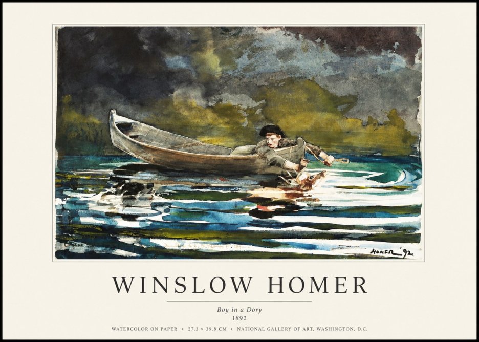 Winslow Homer Boy in a Dory No1 - Plakat