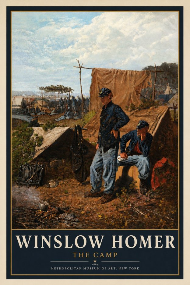 Winslow Homer The Camp No4 - Plakat