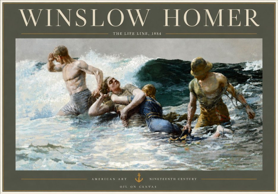 Winslow Homer The Life Line No4 - Plakat
