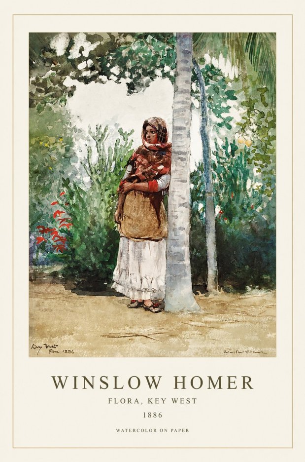Winslow Homer Flora, Key West No1 - Plakat