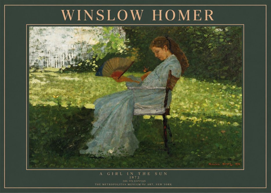 Winslow Homer A Girl in the Sun No2 - Plakat