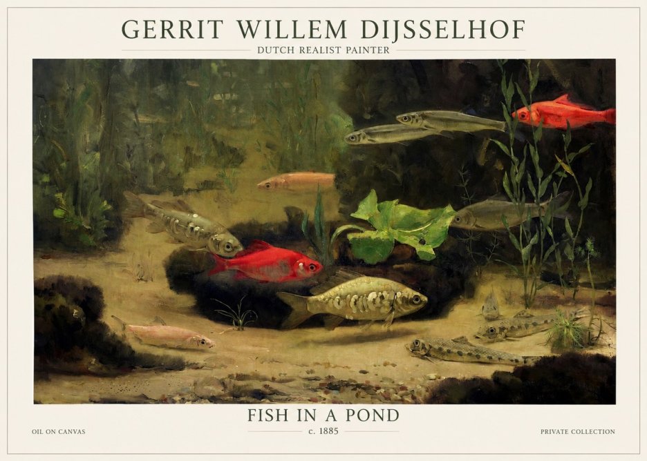Gerrit Willem Dijsselhof Underwater Study of Freshwater Fish No6 - Plakat