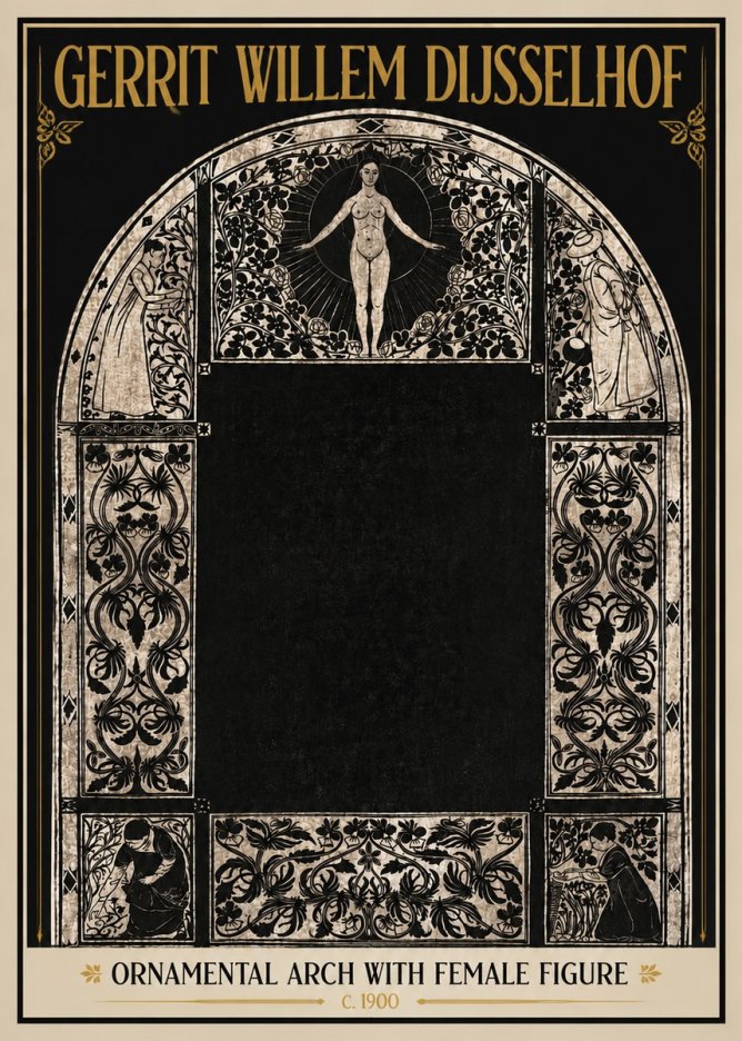 Gerrit Willem Dijsselhof Ornamental Composition - Design for a Printed Panel No6 - Plakat