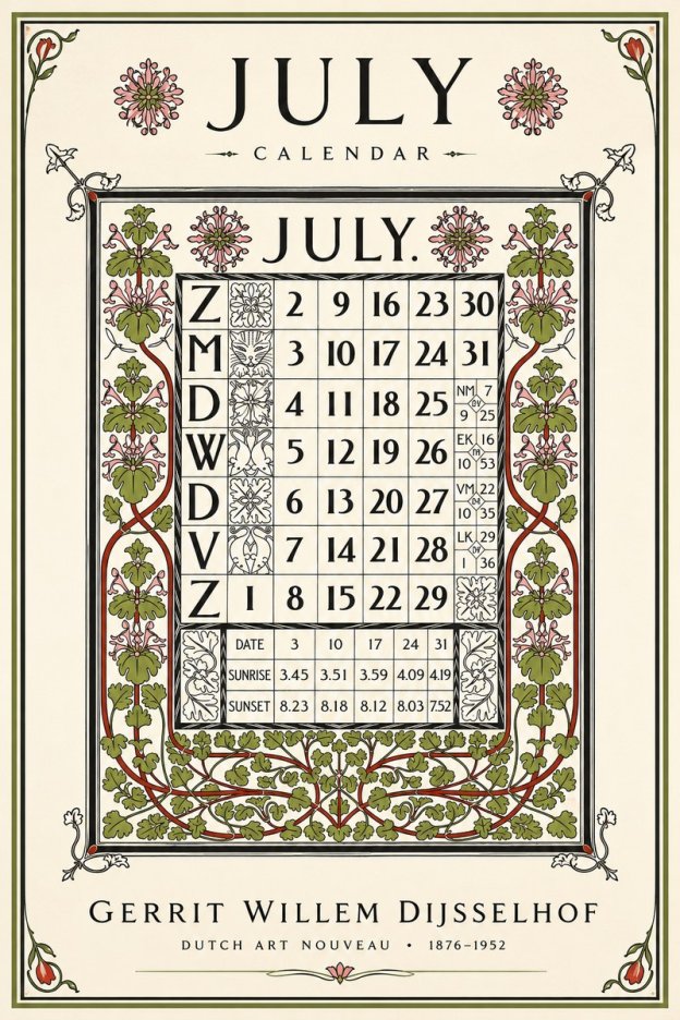 Gerrit Willem Dijsselhof July. No6 - Plakat