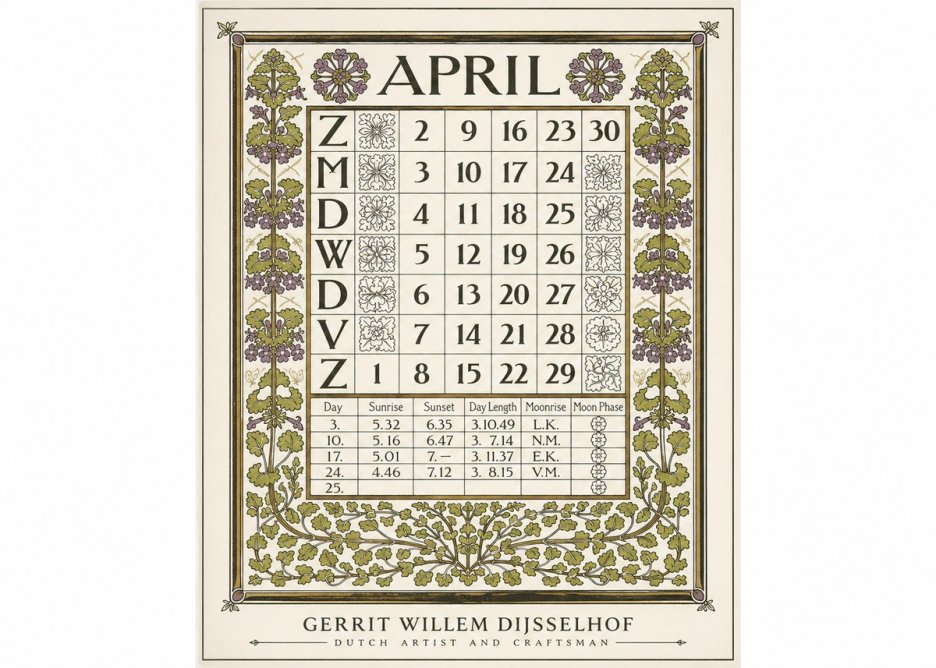 Gerrit Willem Dijsselhof April No1 - Plakat