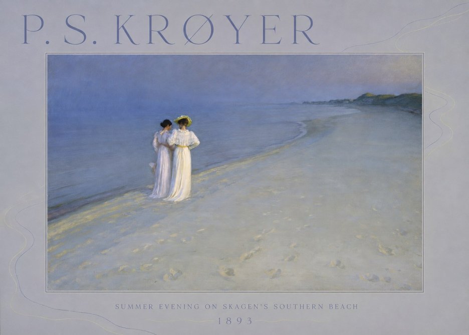 P.S. Krøyer Summer Evening on Skagen's Southern Beach No6 - Plakat