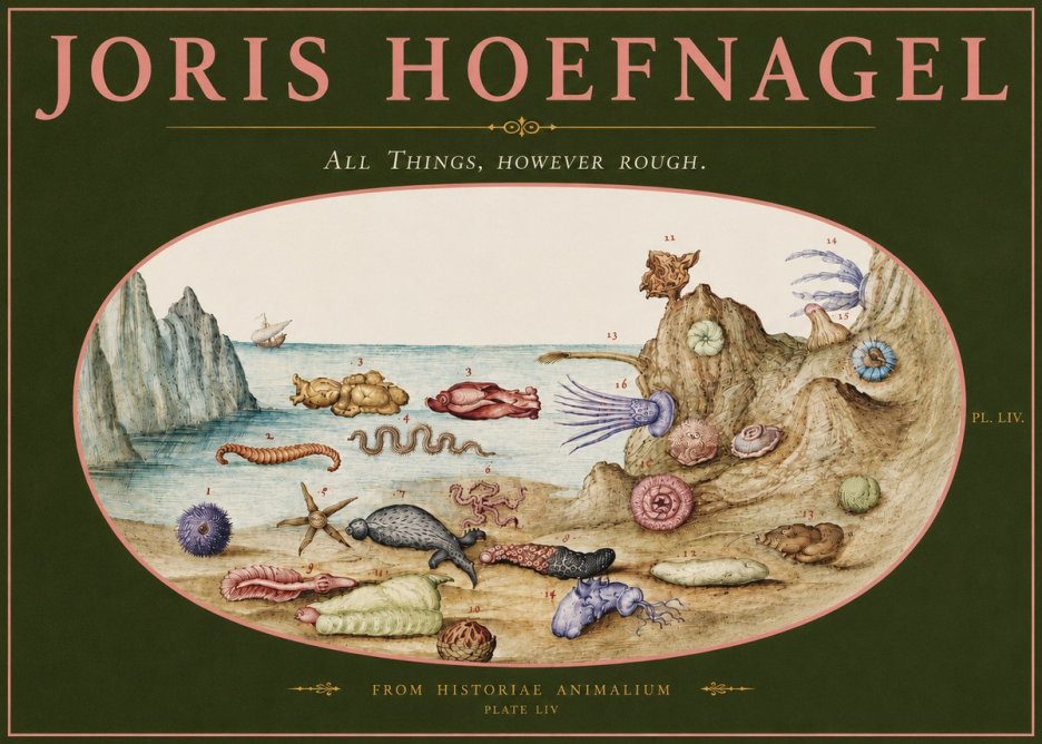 Joris Hoefnagel Totvs Echinvs Asper. Plate Liv No5 - Plakat