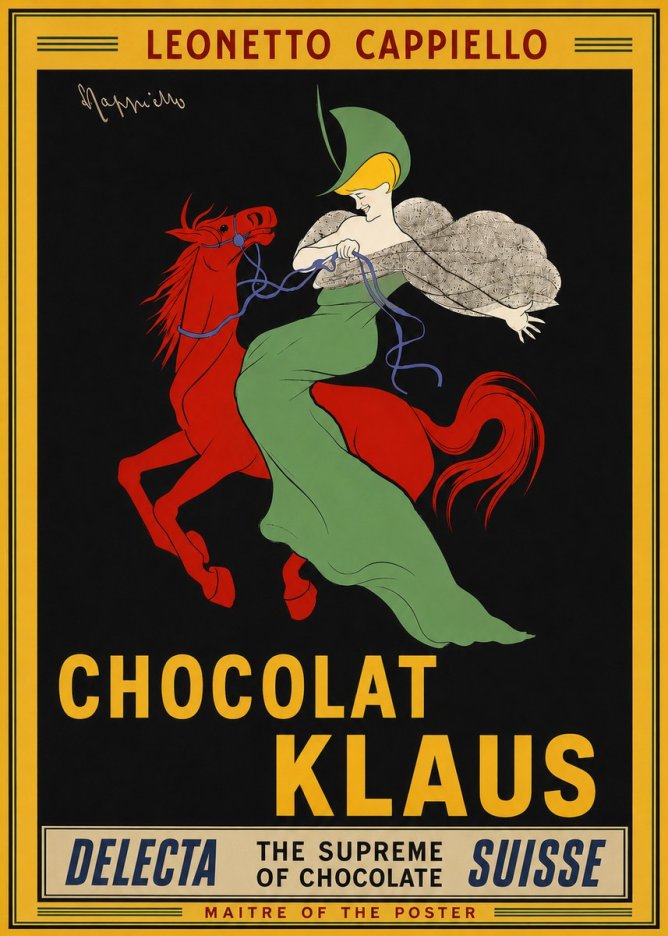 Leonetto Cappiello Chocolat Klaus No4 - Plakat