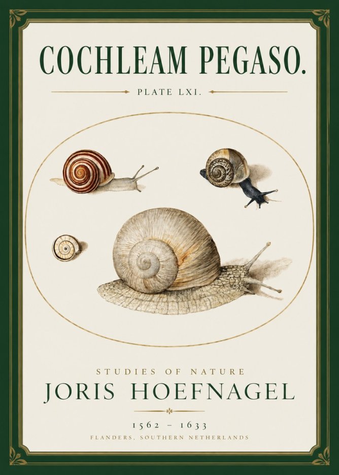 Joris Hoefnagel The Four Snails No3 - Plakat