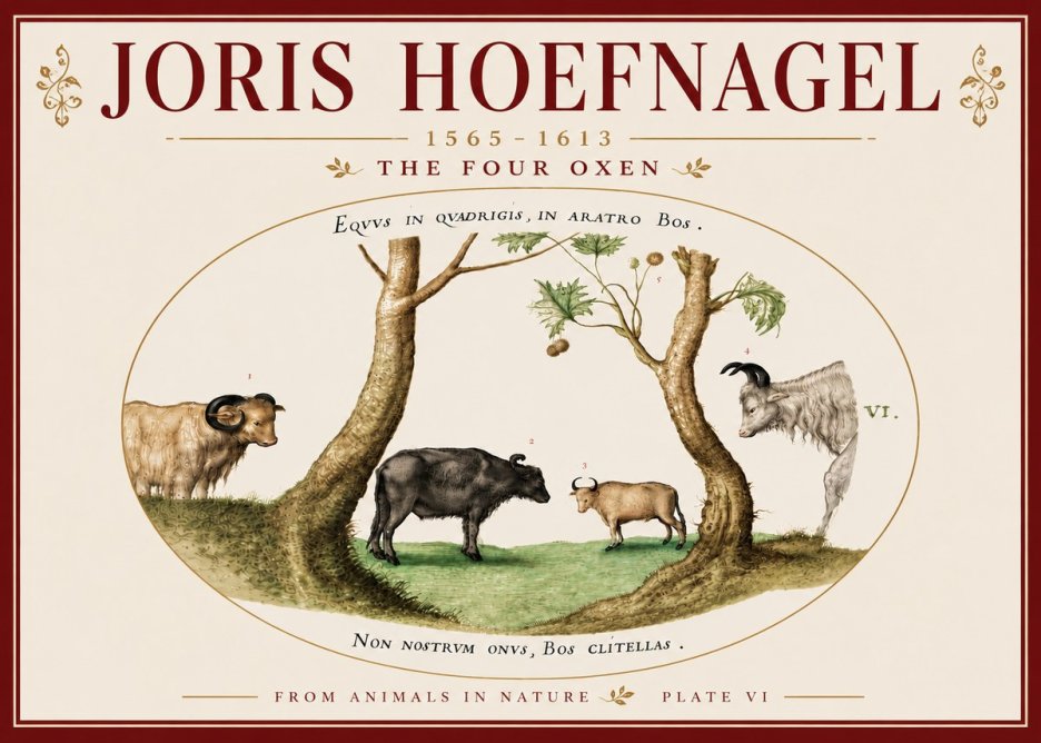 Joris Hoefnagel The Four Oxen No6 - Plakat