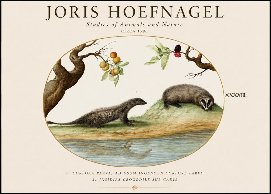 Joris Hoefnagel Studies of Animals and Nature Xxxxiii No1 - Plakat