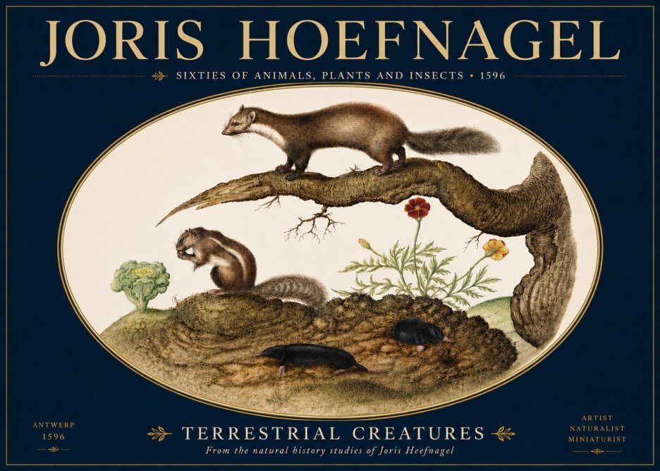 Joris Hoefnagel Terrestrial Creatures No5 - Plakat