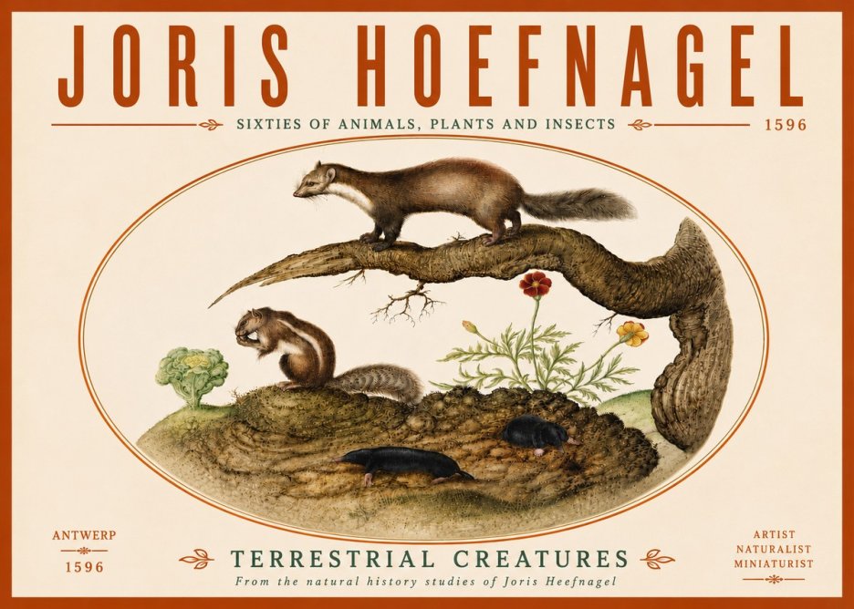 Joris Hoefnagel Terrestrial Creatures No6 - Plakat