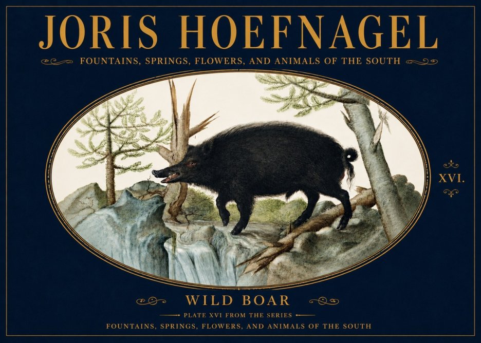 Joris Hoefnagel Fountains, Springs, Flowers, and Animals of the South - Plate Xvi No5 - Plakat