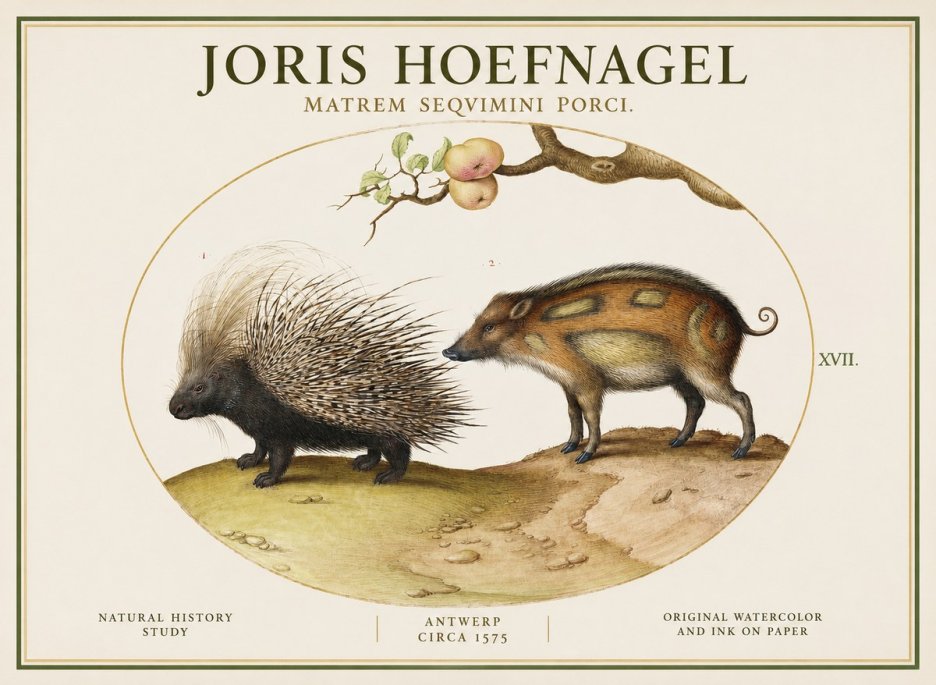 Joris Hoefnagel Matrem Seqvimini Porci. No1 - Plakat