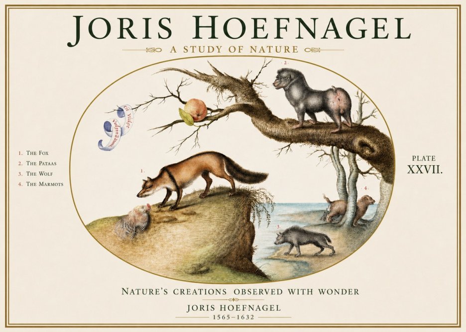Joris Hoefnagel A Study of Nature - Plate Xxvii No3 - Plakat