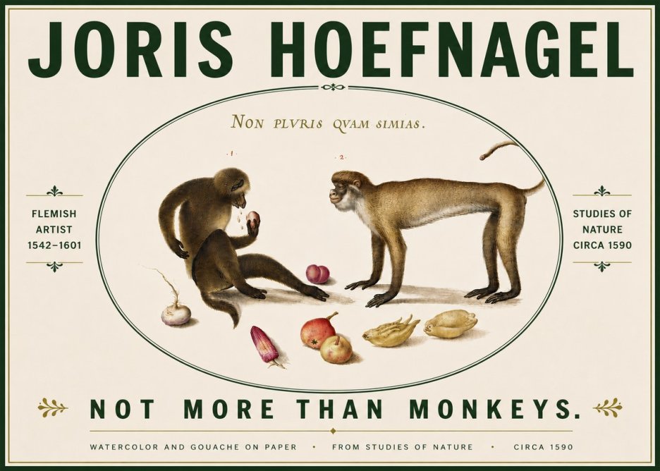 Joris Hoefnagel Not More Than Monkeys No6 - Plakat
