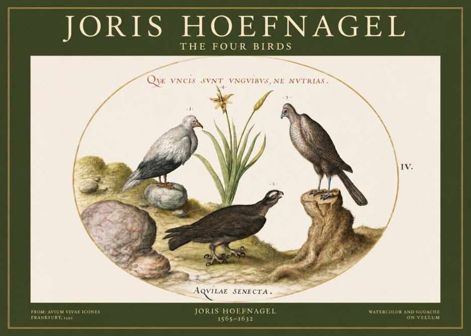 Joris Hoefnagel The Four Birds No1 - Plakat