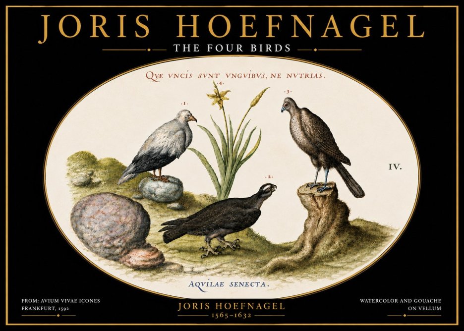Joris Hoefnagel The Four Birds No6 - Plakat