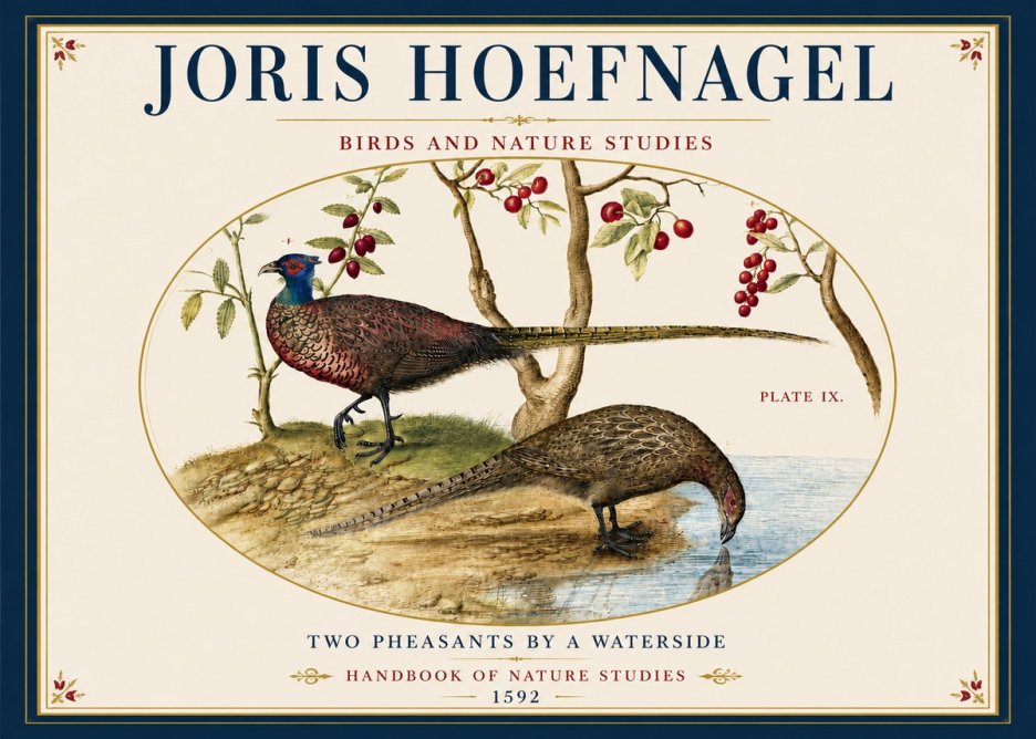 Joris Hoefnagel Peacocks and Pheasants Among Fruiting Branches No6 - Plakat