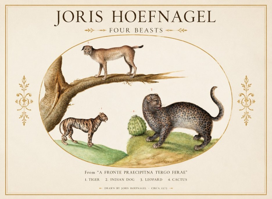 Joris Hoefnagel Four Beasts No1 - Plakat