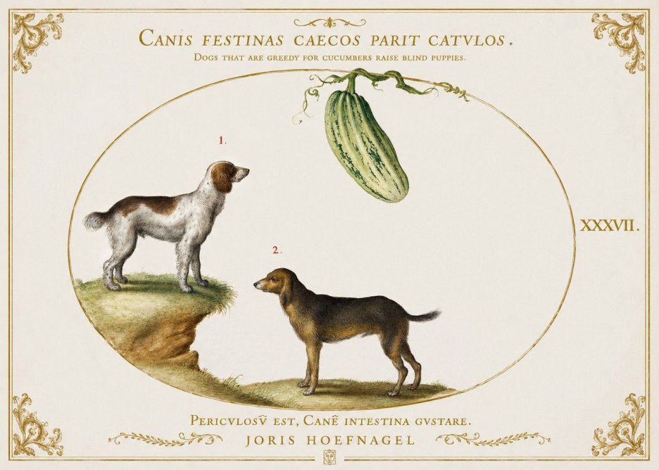Joris Hoefnagel Canis Festinas Caecos Parit Catulos No2 - Plakat