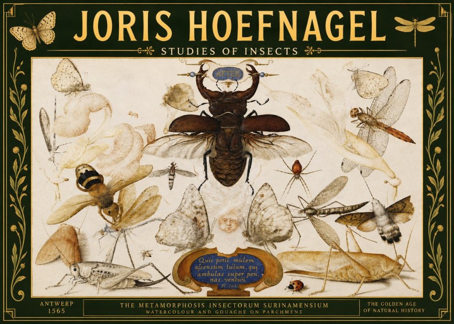Joris Hoefnagel Studies of Insects I No5 - Plakat