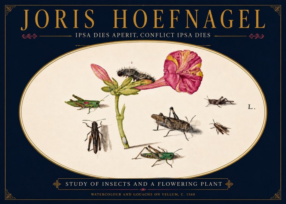 Joris Hoefnagel Study of Insects and a Flowering Plant No5 - Plakat